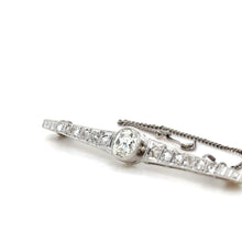 Load image into Gallery viewer, Bespoke Old Cut Diamond Bar Brooch 0.95ct
