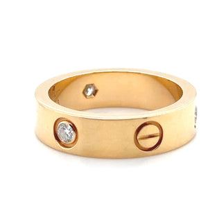 Cartier Yellow Gold Love Ring with 3 Diamonds