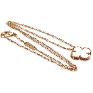 Van Cleef & Arpels Vintage Alhambra Mother of Pearl Pendant Necklace 4.62g