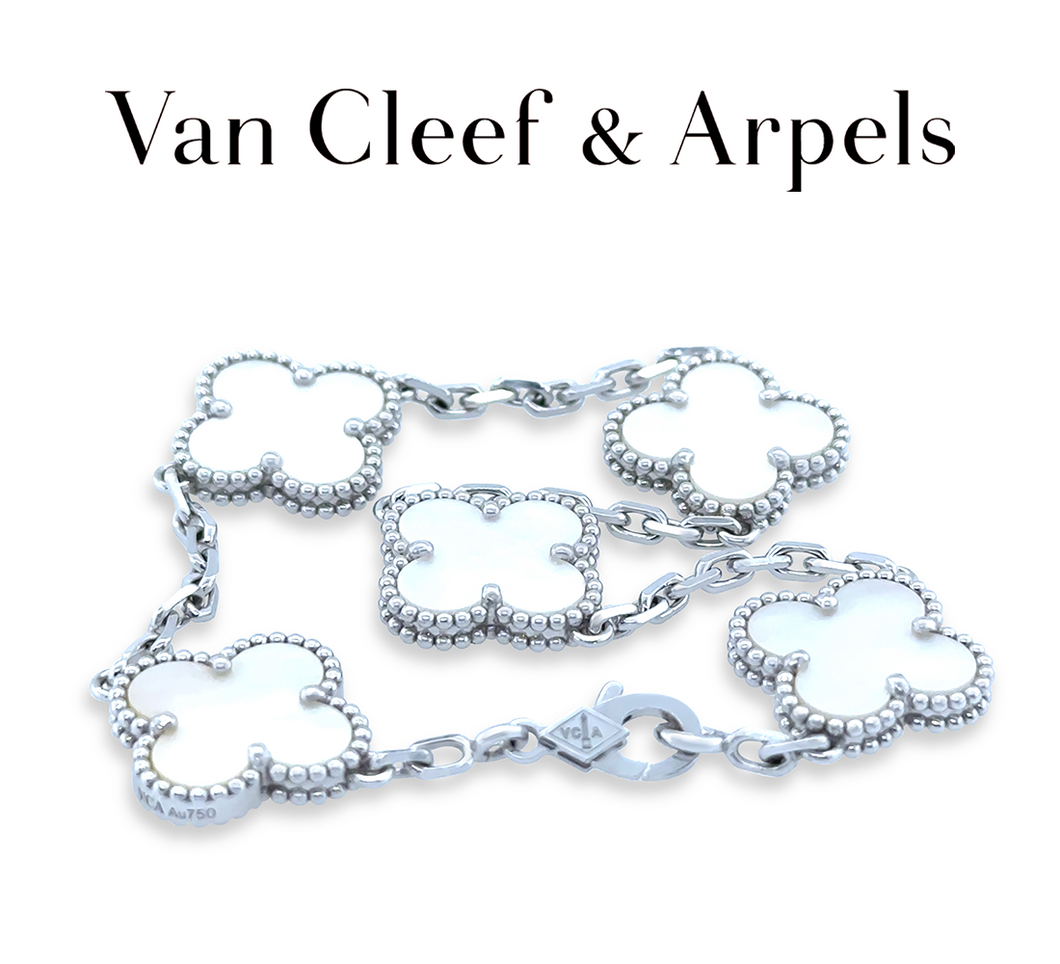 Van Cleef & Arpels 18ct White Gold Vintage Alhambra Bracelet 12g