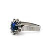 18ct White Gold Black Opal and Diamond Cluster Ring 0.62ct 5.28g