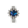 18ct White Gold Black Opal and Diamond Cluster Ring 0.62ct 5.28g