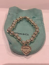 Tiffany and Co Sterling Silver Heart Tag Bead Bracelet