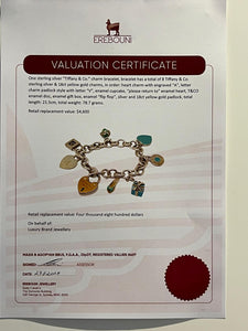 Tiffany & Co 18ct Yellow Gold and Sterling Silver Charm Bracelet 78.7g