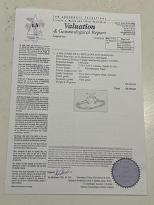 GIA Platinum Oval Brilliant Cut Diamond Solitaire Ring 0.80ct 4.08g