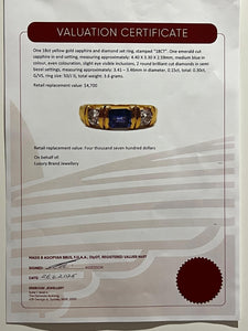 18ct Yellow Gold Sapphire and Diamond Ring 0.70ct 3.6g