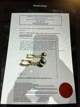 Load image into Gallery viewer, 9ct Yellow Gold Tahitian Pearl and Diamond Drop Earrings 0.60ct