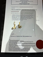 Load image into Gallery viewer, 18ct Yellow Gold Autore Golden South Sea Pearl and Diamond Twist Drop Earrings 1.00ct