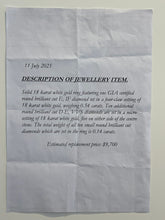 Load image into Gallery viewer, GIA 18ct White Gold Diamond Engagement Ring 0.68ct