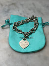 Tiffany & Co Sterling Silver Return to Tiffany Heart Tag Charm Bracelet 32.72g