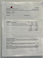 Load image into Gallery viewer, James Allen Platinum Diamond Engagement Ring 1.09ct 6.46g