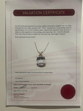 Load image into Gallery viewer, Bespoke 18ct White Gold Aquamarine &amp; Sapphire Pendant with Chain 3.6g
