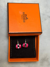 Load image into Gallery viewer, Hermès Mini Pop Pink H Palladium-Plated Earrings 5.52g