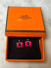 Load image into Gallery viewer, Hermès Mini Pop Pink H Palladium-Plated Earrings 5.52g