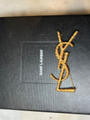 Yves Saint Laurent Gold-Plated Cassandre YSL Brooch 18.69g