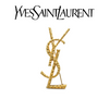Yves Saint Laurent Gold-Plated Cassandre YSL Brooch 18.69g