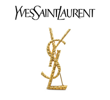 Load image into Gallery viewer, Yves Saint Laurent Gold-Plated Cassandre YSL Brooch 18.69g