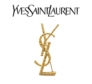 Yves Saint Laurent Gold-Plated Cassandre YSL Brooch 18.69g