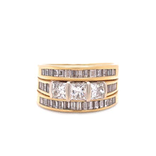 Load image into Gallery viewer, 18ct Yellow Gold Princess Cut Diamond Bridal Set 2.77ct 11.36g