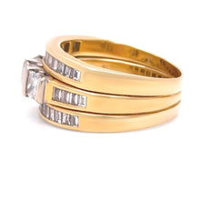 Load image into Gallery viewer, 18ct Yellow Gold Princess Cut Diamond Bridal Set 2.77ct 11.36g