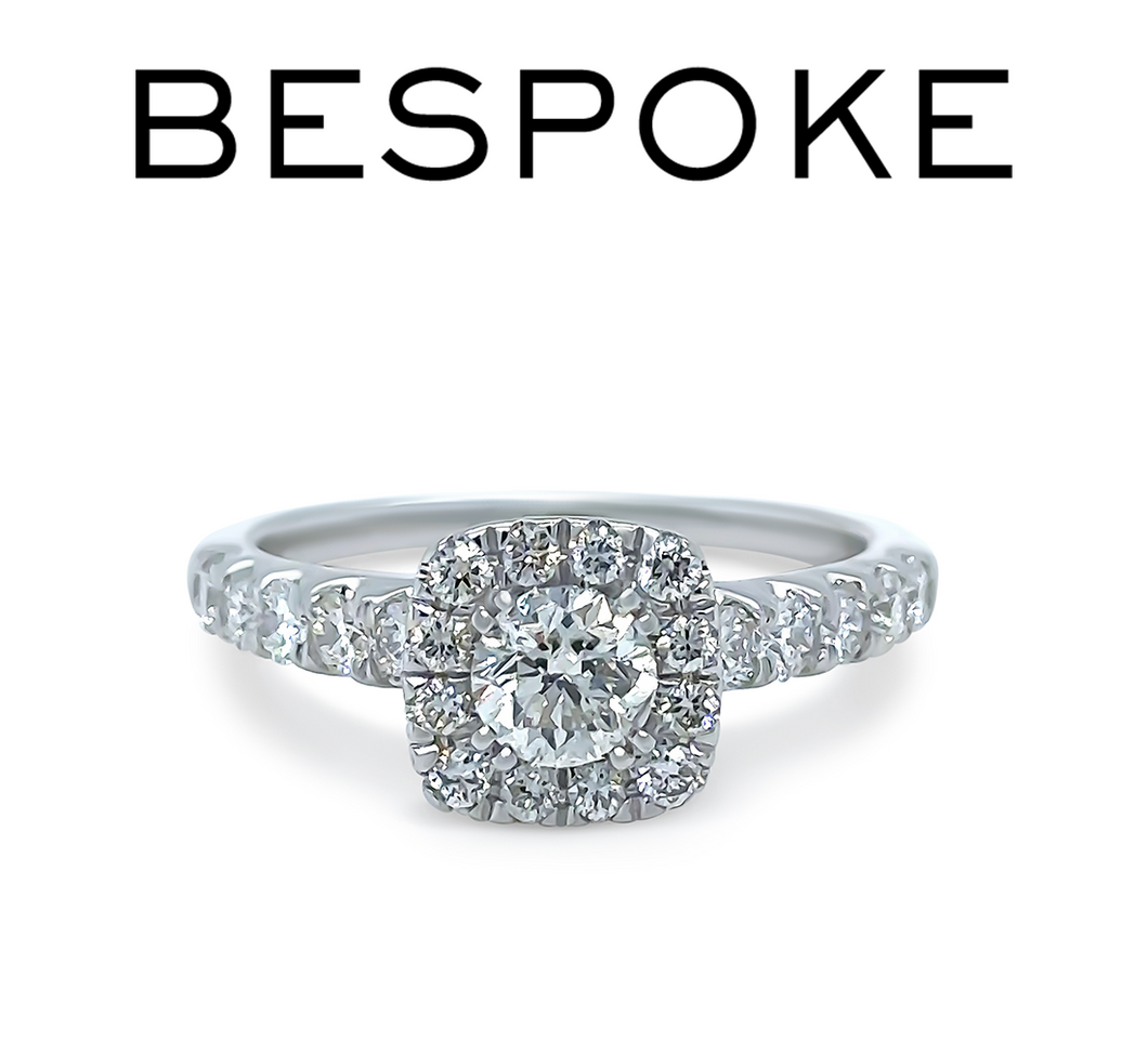 Bespoke 18ct White Gold Diamond Engagement Ring 1.19ct
