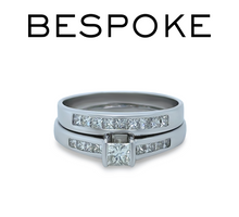 Load image into Gallery viewer, Bespoke 18ct White Gold Diamond Engagement Ring Set 0.76ct