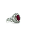 14ct White Gold Ruby and Diamond Art Deco Ring 3.64ct