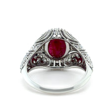 Load image into Gallery viewer, 14ct White Gold Ruby and Diamond Art Deco Ring 3.64ct