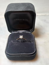 Load image into Gallery viewer, Tiffany &amp; Co. Platinum Princess Cut Diamond Engagement Ring 0.82ct 4.5g