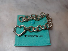 Load image into Gallery viewer, Tiffany &amp; Co. Sterling Silver Vintage Heart Clasp Round Link Bracelet 45.19g