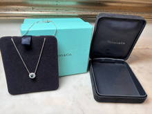 Load image into Gallery viewer, Tiffany &amp; Co. Platinum Soleste Aquamarine &amp; Diamond Necklace 1.00ct 3.88g
