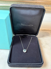 Load image into Gallery viewer, Tiffany &amp; Co. Platinum Soleste Aquamarine &amp; Diamond Necklace 1.00ct 3.88g