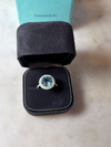 Tiffany & Co. Platinum Soleste Aquamarine & Diamond Ring 3.95ct 7.17g