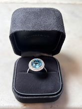 Load image into Gallery viewer, Tiffany &amp; Co. Platinum Soleste Aquamarine &amp; Diamond Ring 3.95ct 7.17g