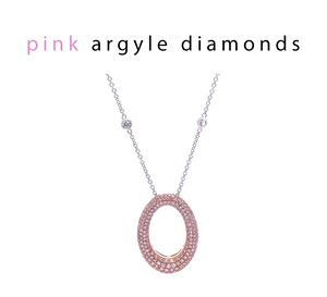Pink argyle diamonds 18ct Rose & White Gold Diamond O Pendant 1.53ct