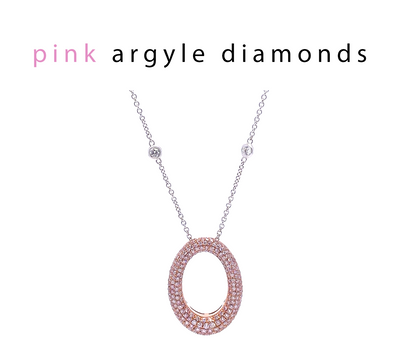 Pink argyle diamonds 18ct Rose & White Gold Diamond O Pendant 1.53ct
