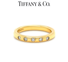 Load image into Gallery viewer, Tiffany &amp; Co. 18ct Yellow Gold Elsa Peretti Diamond Ring 0.10ct 3.88g