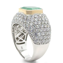 Load image into Gallery viewer, 14ct White and Yellow Gold Emerald and Diamond Cocktail Ring 7.78ct