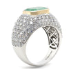 14ct White and Yellow Gold Emerald and Diamond Cocktail Ring 7.78ct