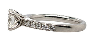 18Ct GIA White Gold Diamond Tiffany Style Engagement Ring - Luxury Brand Jewellery