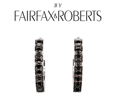 18Ct White Gold And Black Diamond Fairfax And Roberts Earrings - Luxury Brand Jewellery