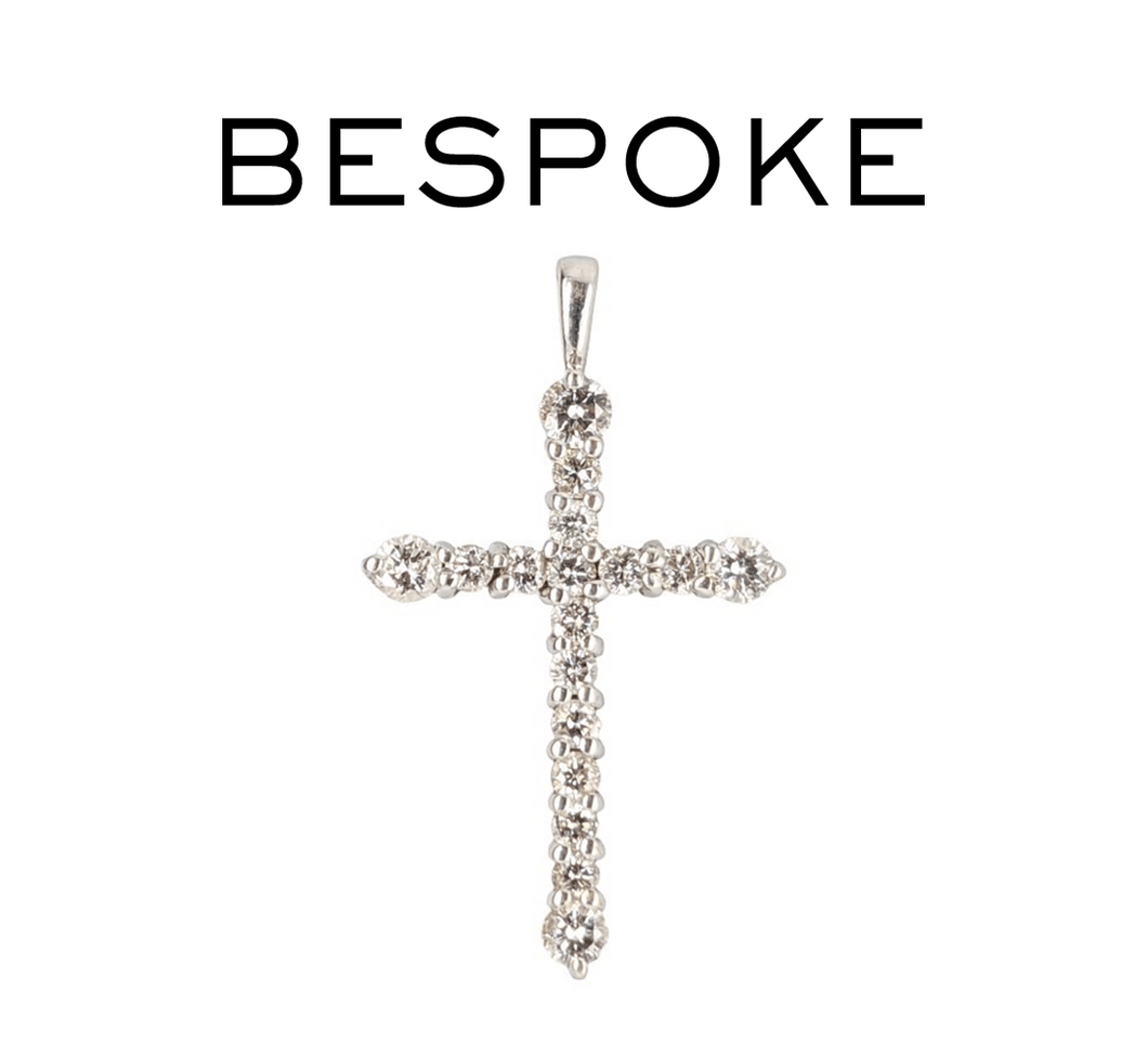 18Ct White Gold And Diamond Cross - Luxury Brand Jewellery