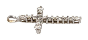 18Ct White Gold And Diamond Cross - Luxury Brand Jewellery
