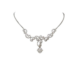 18Ct White Gold And Diamond Heart Necklace - Luxury Brand Jewellery