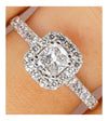 18Ct White Gold Cushion Cut Diamond Ring 0.50ct - Luxury Brand Jewellery