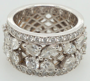 18ct White Gold Diamond Dress Ring - Luxury Brand Jewellery
