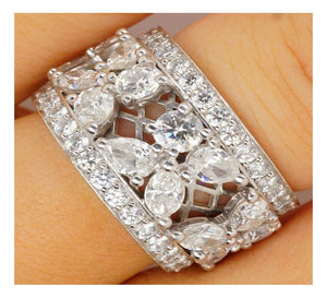 18ct White Gold Diamond Dress Ring - Luxury Brand Jewellery