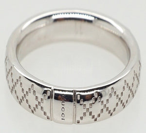 18ct White Gold Gucci Diamatissima Ring - Luxury Brand Jewellery