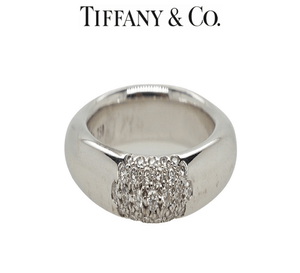 18Ct White Gold Tiffany & Co Diamond Frank Gehry Torque Ring - Luxury Brand Jewellery