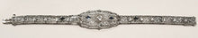 Load image into Gallery viewer, Edwardian Style White Gold Sapphire and Diamond Filigre Bracelet